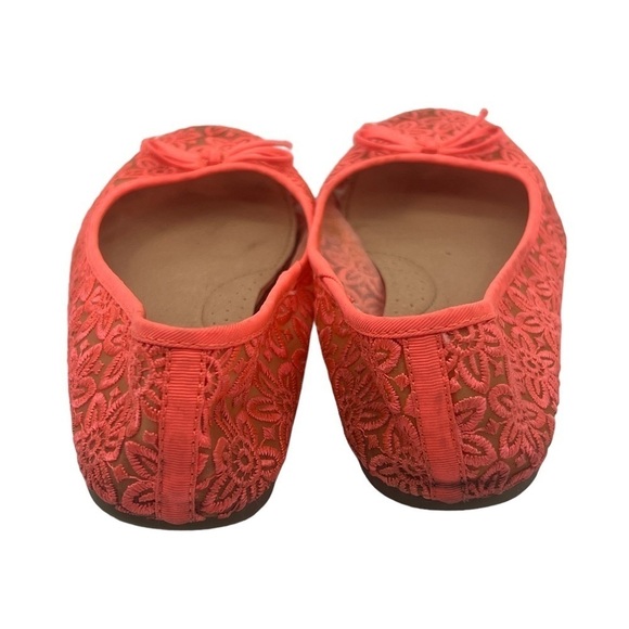 Cherokee Hot Pink Lace Slip On Ballet Flats Size 5 Girl's - Picture 8 of 9